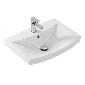 Раковина из сантехнического фарфора Onika Carina UM-CAR55/1 60х40 накладная цвет белый 1 отверстие под смеситель