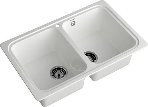 Кухонная мойка Granfest Standart S-780K иней 80х50 цвет белый поверхность матовая - фото 2