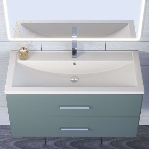 Раковина из искусственного камня Uperwood Foster Quartz 291030044 100х50 полувстраиваемая цвет белый - фото 5