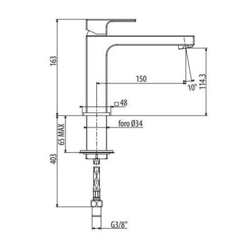 Смеситель Gattoni Kubik 2581/25C0 на раковину хром - фото 2