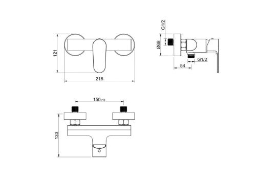 Смеситель для душа Aquatek Оберон AQ1260BG настенный золото - фото 3