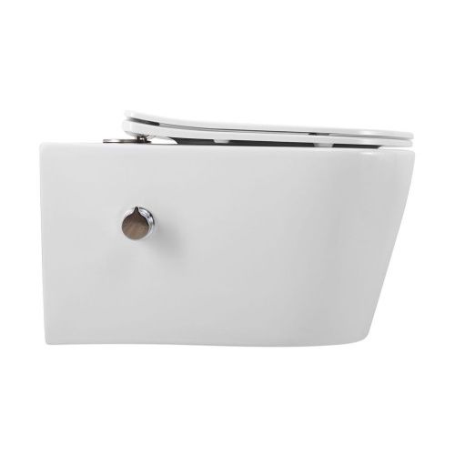 Унитаз подвесной Art&Max Zoe AM9322C1CHR/SC белый с сиденьем микролифт каскадный смыв - фото 4