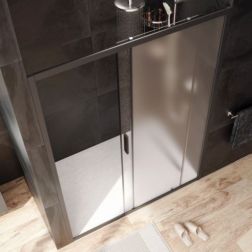 Душевая дверь Am.Pm Gem W90G-140-1-195BM 140х195 стекло прозрачное профиль черный - фото 3