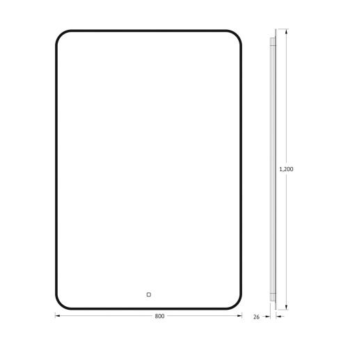 Зеркало с подсветкой Defesto AURA DF 2970S 80х120 подвесное - фото 2