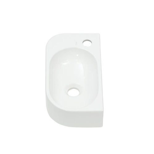 Раковина из сантехнического фарфора Melana 78204R-805 40х20 подвесная цвет белый 1 отверстие под смеситель - фото 5