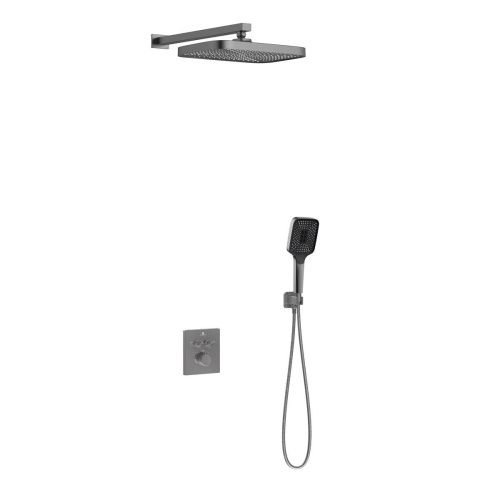 Душевая система Vincea VSFW-321MT1GM встраиваемая в стену цвет вороненая сталь с термостатом - фото 2