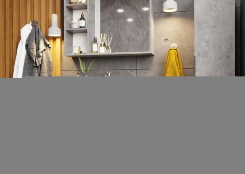 Тумба под раковину Onika Девис 108048 80х40 подвесная цвет серый - фото 4