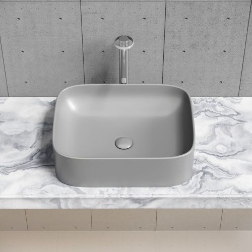 Раковина из сантехнического фарфора Ceramica Nova ELEMENT CN6052MH 50х40 накладная цвет черный без отверстий под смеситель - фото 3