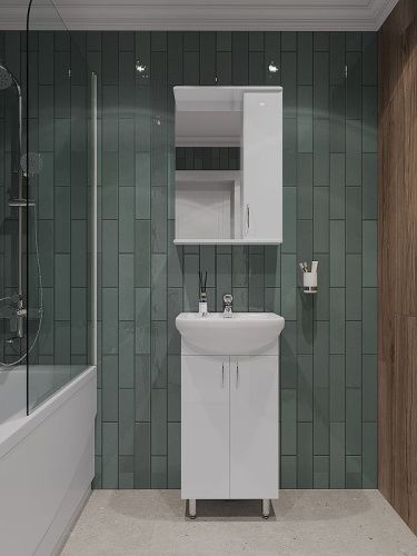 Тумба с раковиной Orange Лайт LA-45TUW+RA 50х40 напольная цвет белый - фото 4