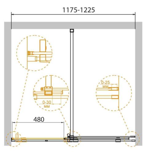Душевая дверь Cezares STREAM STREAM-BF-1-120-C-Cr 120х195 стекло прозрачное профиль хром - фото 2