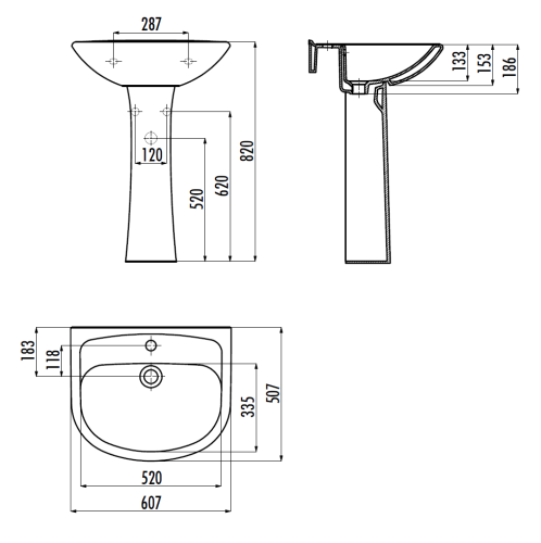 Раковина из сантехнического фарфора Creavit Pitta PA060-00CB00E-0000 60х50 подвесная цвет белый - фото 2