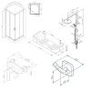 Комплект душевого уголка с душевой системой и аксессуарами Am.Pm Gem WK90EO стекло прозрачное профиль черный без поддона