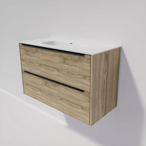 Тумба под раковину La Fenice Tesoro FNC-01-TES-DNN-100-2 100х40 подвесная цвет коричневый - фото 4