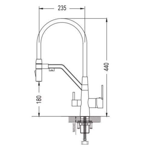 Смеситель для кухни Shevanik S278H на мойку черный - фото 3