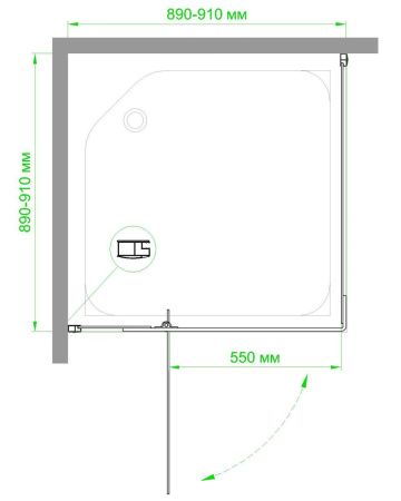 Душевой уголок Royal Bath HPV RB90HPV-C-BL 90х90 стекло матовое профиль черный с поддоном