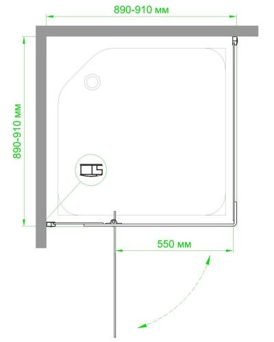 Душевой уголок Royal Bath HPV RB90HPV-C-BL 90х90 стекло матовое профиль черный с поддоном - фото 3