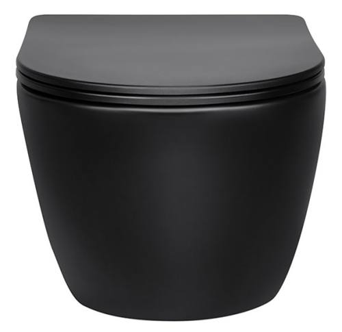 Унитаз подвесной CHARUS TORRE BIANCA EWC700-125B черный с сиденьем микролифт безободковый каскадный смыв - фото 3