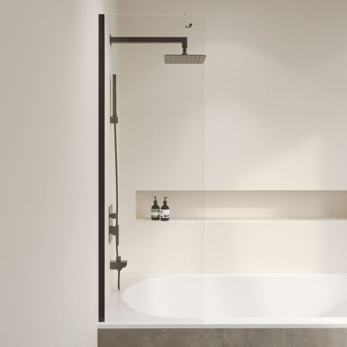 Душевая шторка на ванну RGW Screens 351105650-14 50х150 стекло прозрачное профиль черный ориентация универсальная - фото 3