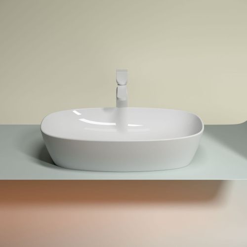 Раковина из сантехнического фарфора Ceramica Nova ELEMENT CN6049 60х40 накладная цвет белый без отверстий под смеситель - фото 3