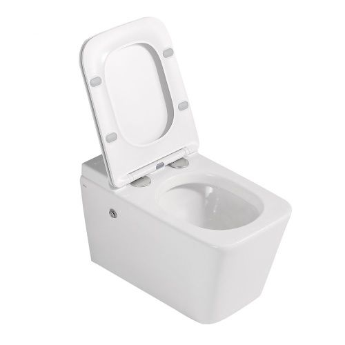 Унитаз подвесной Abber Rechteck AC1202P белый с сиденьем микролифт импульсный смыв - фото 4