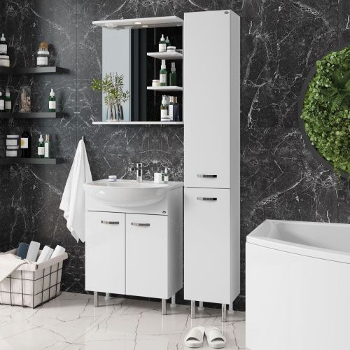 Тумба под раковину Onika Коралл 106149 60х30 напольная цвет белый - фото 5