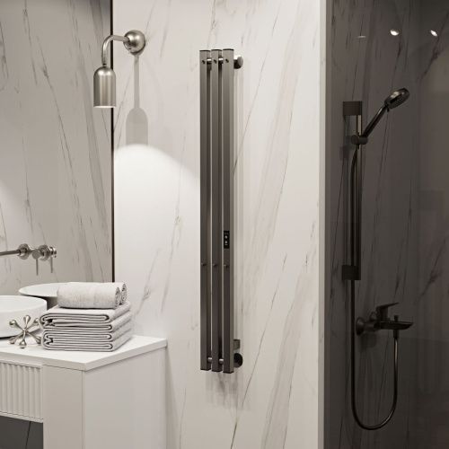 Полотенцесушитель электрический Indigo Style 3 PRO LSPRE120-13GNSRt 15х120 оружейная сталь - фото 4