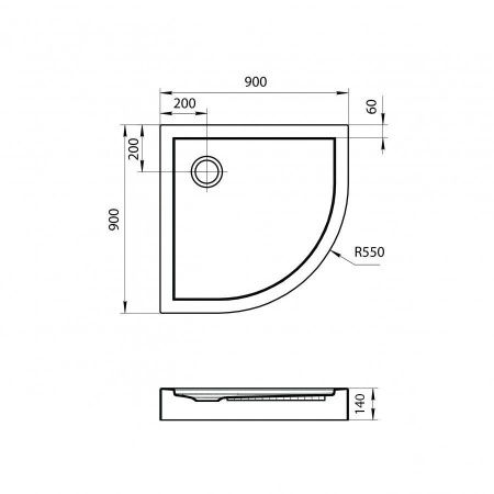 Душевой поддон акриловый Santek Палермо 1WH302478 90х90 белый