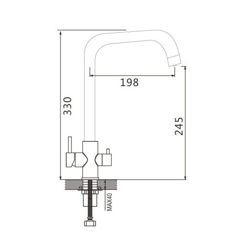 Смеситель для кухни Shevanik S228G на мойку золото - фото 3