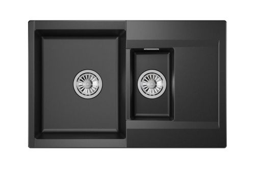 Кухонная мойка Granula 7808, ШВАРЦ 80х50 цвет черный поверхность матовая - фото 2