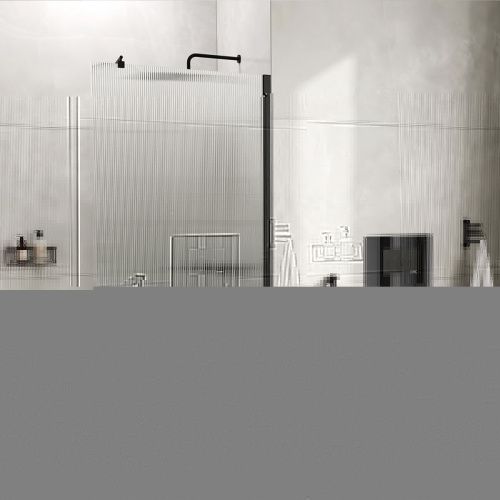 Душевая перегородка Wasserkraft Rur 30W 30W44MB-FL 100х200 стекло рифленое профиль черный - фото 2