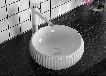 Раковина из сантехнического фарфора Cerutti SPA CR0007 40х40 накладная цвет белый без отверстий под смеситель