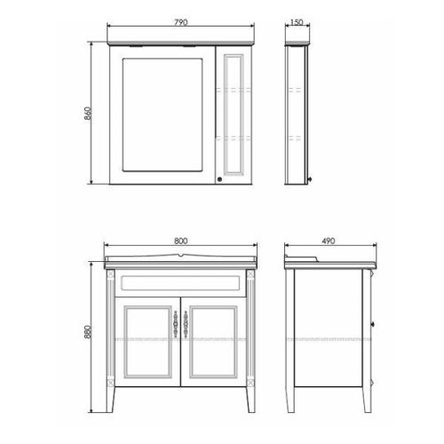 Зеркало-шкаф Comforty Палермо 00004143508CF 80х90 подвесной цвет белый - фото 2