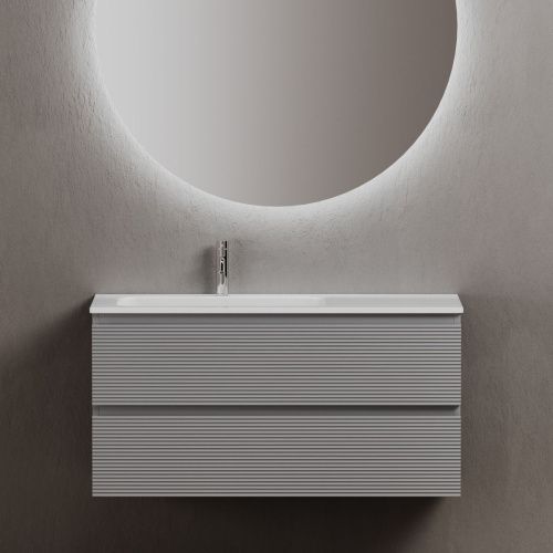 Тумба под раковину Sancos FOLK FL100LES 100х40 подвесная цвет серый - фото 4