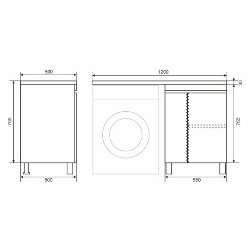 Тумба с раковиной Uperwood Magenta 52930205158 120х50 цвет черный - фото 2