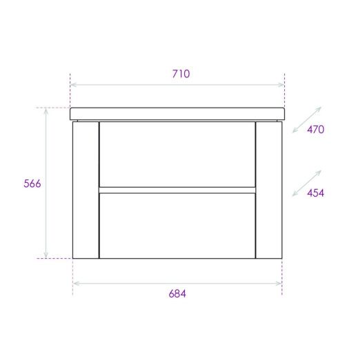 Тумба под раковину Onika Стоун 107066 70х50 - фото 3