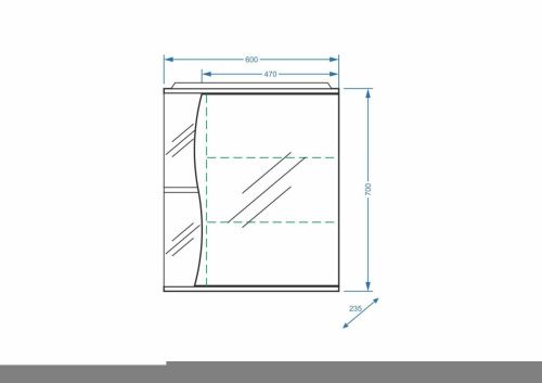 Зеркало-шкаф Stella Polar Волна SP-00000048 60х70 подвесной цвет белый - фото 2