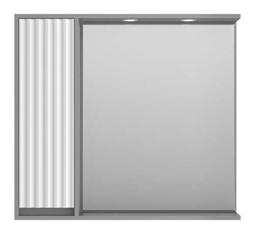 Зеркало-шкаф Brevita Balaton BAL-04090-01-01Л 90х80 подвесной цвет белый/серый - фото 2