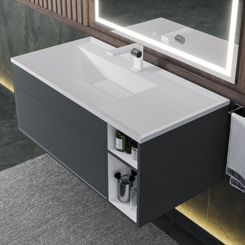 Тумба с раковиной Uperwood Lotus Premium 39340207465 100х50 цвет серый - фото 5