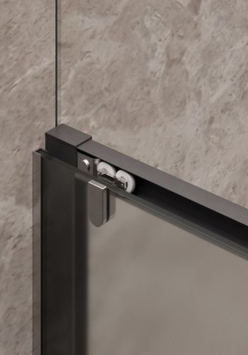 Душевая дверь Timo T06 150х195 стекло матовое профиль черный - фото 4