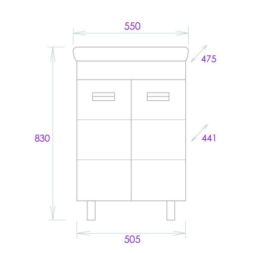 Тумба под раковину Onika Балтика 105552 50х40 напольная цвет белый - фото 3