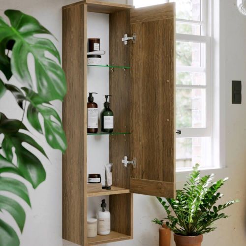 Шкаф-пенал Aqwella Y CRF0503DB 30х130 подвесной цвет коричневый - фото 3