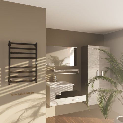 Полотенцесушитель электрический Altasan РондаПроф Ронда3Проф8050ЧМ 55х80 черный - фото 2