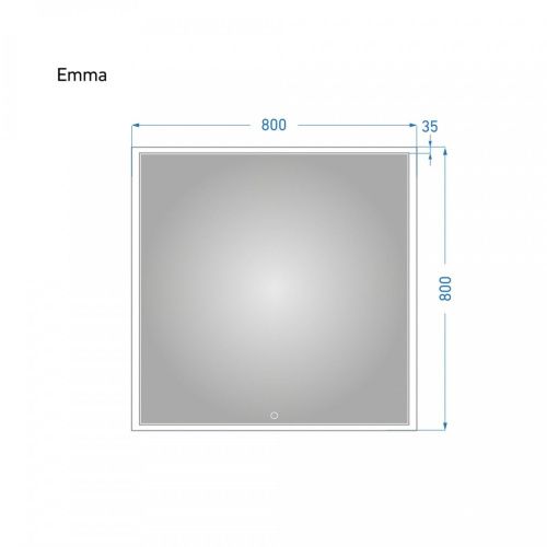 Зеркало с подсветкой Alavann Emma ALV0065001 80х80 подвесное - фото 5