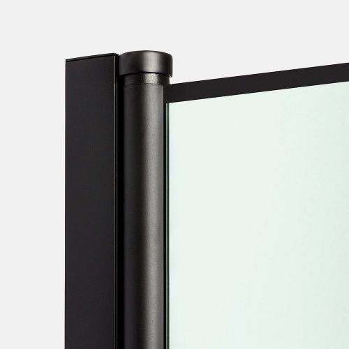 Душевая шторка на ванну New Trendy NEW SOLEO Black P-0050 100х140 стекло прозрачное профиль черный ориентация правая - фото 5