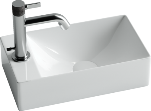 Раковина из сантехнического фарфора Ceramica Nova ELEMENT CN5008 40х20 подвесная цвет белый 1 отверстие под смеситель - фото 2