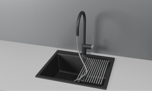 Смеситель для кухни Granula 8172, ШВАРЦ на мойку черный - фото 2