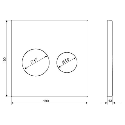 Клавиша смыва механическая KK POL UNI 350/PPC/072-00-00 цвет черный - фото 3