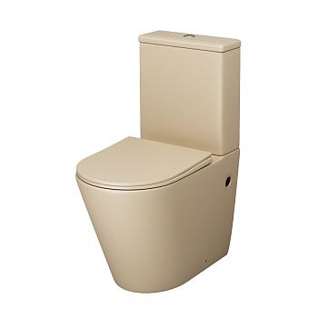 Унитаз напольный с бачком Grossman Color GR-4480BEMS бежевый с сиденьем безободковый каскадный смыв