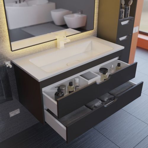 Тумба с раковиной Uperwood UPD Modul 393020553 100х50 цвет черный - фото 4