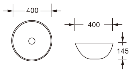 Раковина из сантехнического фарфора Milleau NUAGE MU3301-GW 40х40 накладная цвет белый без отверстий под смеситель